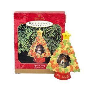 Hallmark Keepsake Dog Ornament Special Dog Photo Holder 1999 Tree Bones Treats